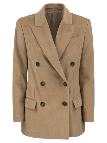 Brunello Cucinelli Doppelbrustte Jacke mit Halskette